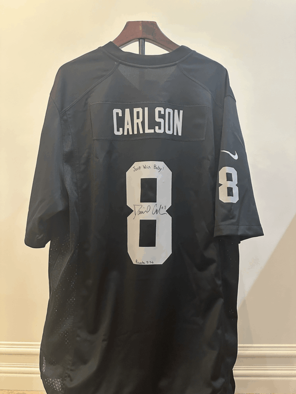 Carlson Autographed Jersey and 2 tickets